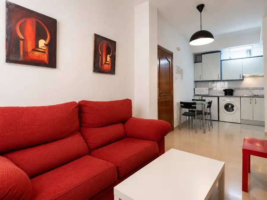 Salón comedor con cocina al fondo